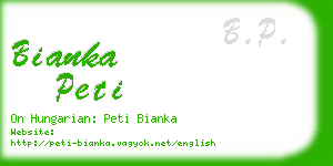 bianka peti business card